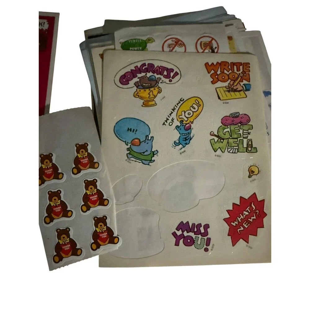 Vintage Lot 90s Stickers: Reward Encouragement Vera Mouse Birth Flowers Hallmark